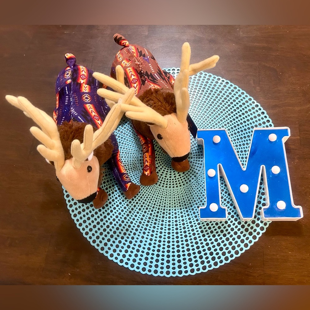 Pair of Nu Trendz Native Inspired Plush Elk/Home Decor